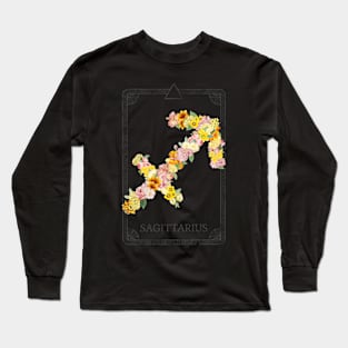 Floral Zodiac Sign: Sagittarius Long Sleeve T-Shirt